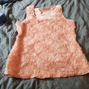 Maurices Peach Floral Front Tank Top, Large